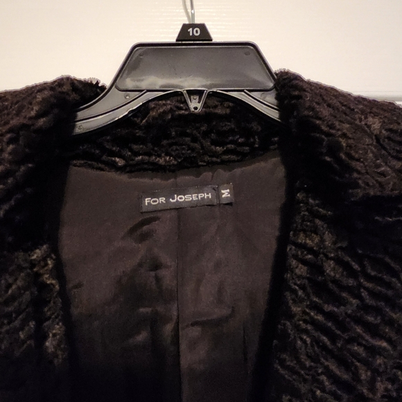 For Joseph Black Velvet Textured Animal Print Blazer Jacket Size Medium - Picture 5 of 9